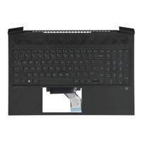 HP Laptop Toetsenbord Qwerty US + Top Cover - Zwart/Wit - thumbnail