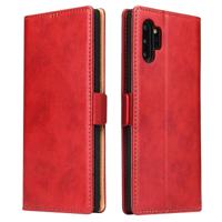 Voor Galaxy Note10 + dermis textuur PU + TPU horizontale Flip lederen draagtas met houder & kaartsleuven & portemonnee (rood) - thumbnail
