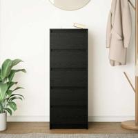 Dressoir met lades 37,5x35x99 cm spaanplaat zwart eikenkleurig - thumbnail
