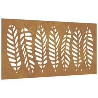 VidaXL Wanddecoratie tuin bladontwerp 105x55 cm cortenstaal - thumbnail