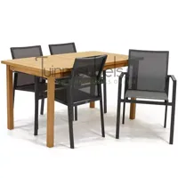 Tuinset Delia grijs stapelbaar met Neva tafel - thumbnail