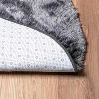 Hoogpolig vloerkleed NAVARRA 240x240 cm polyester donkergrijs - thumbnail