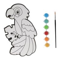 Wins Holland Canvas schilderen - papegaai - incl penseel en 6 kleuren verf - thumbnail