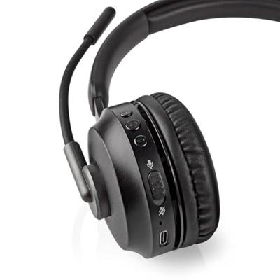 Nedis PC-Headset | On-Ear | Stereo | Bluetooth | Inklapbare Microfoon | Zwart - CHSTB310BK
