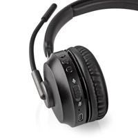 Nedis PC-Headset | On-Ear | Stereo | Bluetooth | Inklapbare Microfoon | Zwart - CHSTB310BK - thumbnail