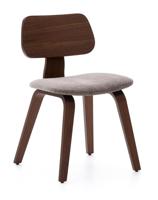 Kave Home Eetkamerstoel 'Gena' Walnoot en rubberhout, kleur Beige - thumbnail