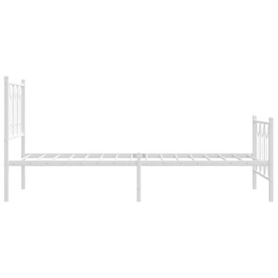 Bedframe met hoofd- en voeteneinde metaal wit 90x190 cm Bedframe met hoofd- en voeteneinde metaal wit 90x190 cm