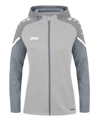 JAKO 6822D Jas Met Kap Performance Dames - Zachtgrijs/Steengrijs - 42