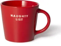 Vondels cappuccinokop keramiek naughty list 9x9.5cm red - thumbnail