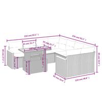 9-delige Loungeset met kussens poly rattan zwart - thumbnail