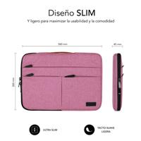 Laptoptas Subblim Air Padding 360 Grijs Roze - thumbnail