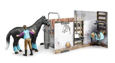 Bruder 62506 BWorld Paardenstal met Paard en Figuur + Accessoires