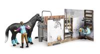 Bruder 62506 BWorld Paardenstal met Paard en Figuur + Accessoires - thumbnail