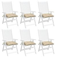 VidaXL Stoelkussens 6 st 40x40x7 cm oxford stof beige - thumbnail
