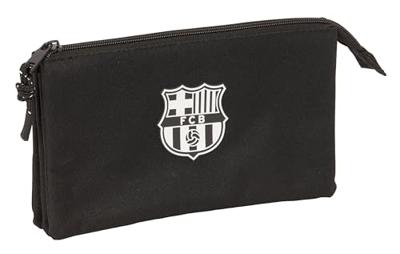 Pennenetui met 3 vakken F.C. Barcelona Zwart 22 x 12 x 3 cm