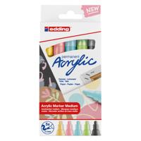Acrylmarker edding e-5100 medium pastel assorti set à 5 stuks - thumbnail