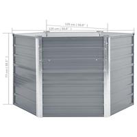 VidaXL Plantenbak verhoogd 129x129x77 cm gegalvaniseerd staal grijs - thumbnail