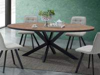 Ovale eettafel LANAKO 110x220 cm industriële eik - thumbnail
