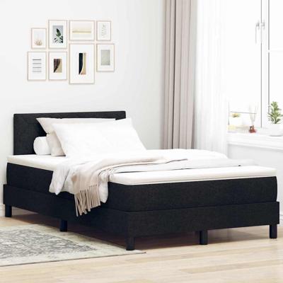 Boxspring bed met matras met hoofdeinde Zwart 120 x 190 cm Stof