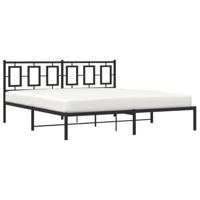 Bedframe met hoofdbord metaal zwart 183x213 cm - thumbnail