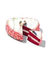 HEMA Fototaart hart red velvet 8 p. - thumbnail