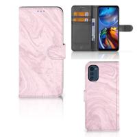 Motorola Moto E32 | Moto E32s | Bookcase | Marble Pink - Origineel Cadeau Vriendin - thumbnail