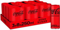 Coca-Cola Zero frisdrank, sleek blik van 25 cl, pak van 24 stuks - thumbnail