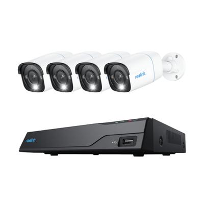 Reolink Netzwerkkamera NVS8-8MB4 IP-Bewakingscameraset LAN 8-kanaals Met 4 cameras 3840 x 2160 Pixel