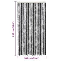Vliegengordijn 100x230 cm chenille grijs en zwart - thumbnail