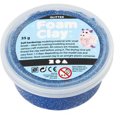 Foam Clay ®, glitter, blauw, 35 gr/ 1 doosje