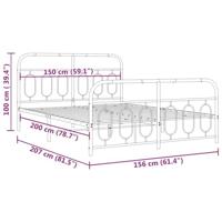 Bedframe met hoofd- en voeteneinde metaal zwart 150x200 cm - thumbnail