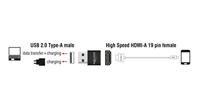 Delock Mobiele telefoon Adapter [1x HDMI-bus - 1x USB-A 2.0 stekker] 65680 - thumbnail