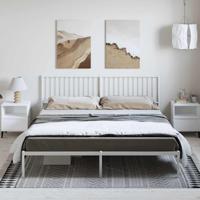 Bedframe met hoofdbord metaal wit 183x213 cm - thumbnail