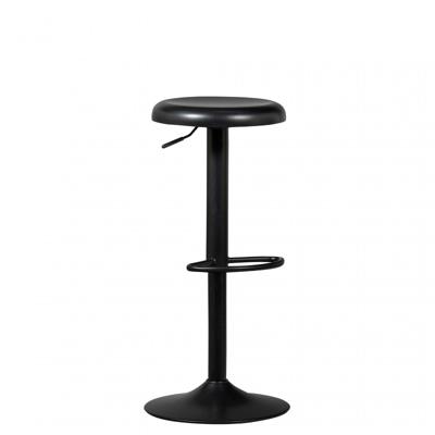 WOOOD Verstelbare Barkruk 'Isaac' kleur Zwart (zithoogte 61-81cm)