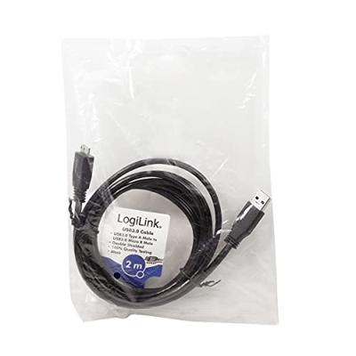 LogiLink CU0027 USB-kabel USB 3.2 Gen1 (USB 3.0 / USB 3.1 Gen1) USB-A stekker, USB-micro-B 3.0 stekker 2.00 m Zwart