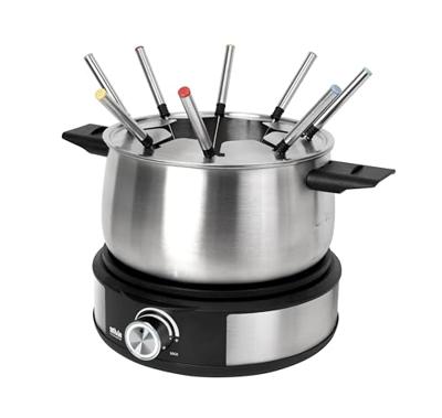 Silva PK-F 140 Fondue 1500 W Oververhittingsbeveiliging, 8 fonduevorkjes Zwart, RVS