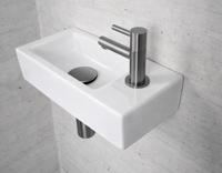 Fonteinset Glans Wit Wiesbaden Color Gunmetal (kraangat rechts) - thumbnail