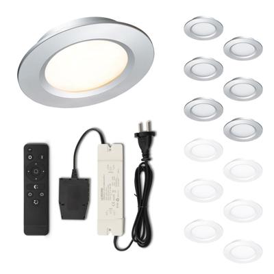 Set LED-inbouwspot met afstandsbediening Modena zilver 3W dimbaar 1-12 stuks