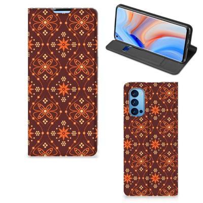 OPPO Reno4 Pro 5G | Hoesje met Magneet | Batik Brown OPPO Reno4 Pro 5G | Hoesje met Magneet | Batik Brown