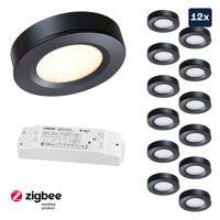 Set LED-opbouwspot Zigbee Adria zwart 3W dimbaar - thumbnail