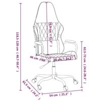 Massage gamestoel kunstleer wit en roze - thumbnail