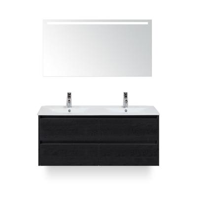 Dante Badmeubelset 120 cm - Black Oak - Keramische Wastafel Wit Enjoy - met Sence Spiegel