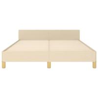 Bedframe met hoofdeinde stof crmekleurig 140x200 cm - thumbnail