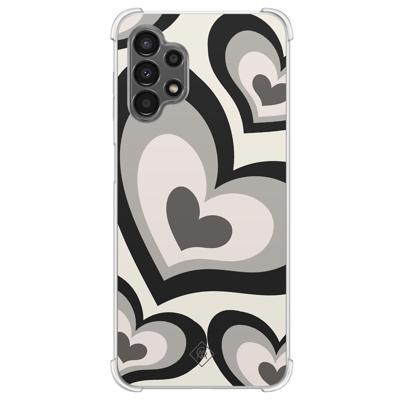 Samsung Galaxy A13 4G shockproof hoesje - Hart swirl zwart