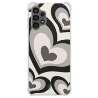 Samsung Galaxy A13 4G shockproof hoesje - Hart swirl zwart - thumbnail