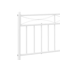 Bedframe met hoofdbord metaal wit 107x203 cm - thumbnail