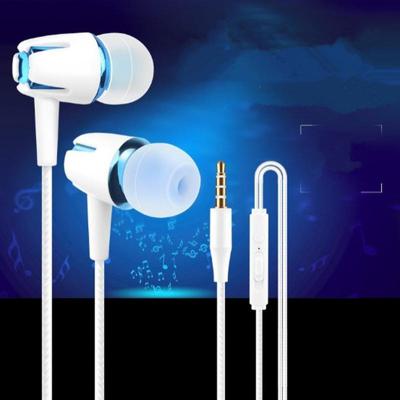3.5 mm bedrade oortelefoon oordopjes stereo sound Metal Bass headset met microfoon voor Smart Phone (blauw)