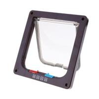 Huisdier deur 4 manieren afsluitbare beveiliging klep deur voor hond kat kitten muursteun deur dierlijke kleine huisdier kat hond Gate deur maat: L ( - thumbnail