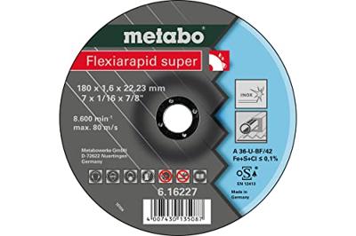 Metabo 616227000 Doorslijpschijf gebogen 180 mm 25 stuk(s) RVS