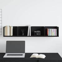 Wandplank met plank Zwart eiken 100 x 18 x 18 cm Bewerkt hout - thumbnail